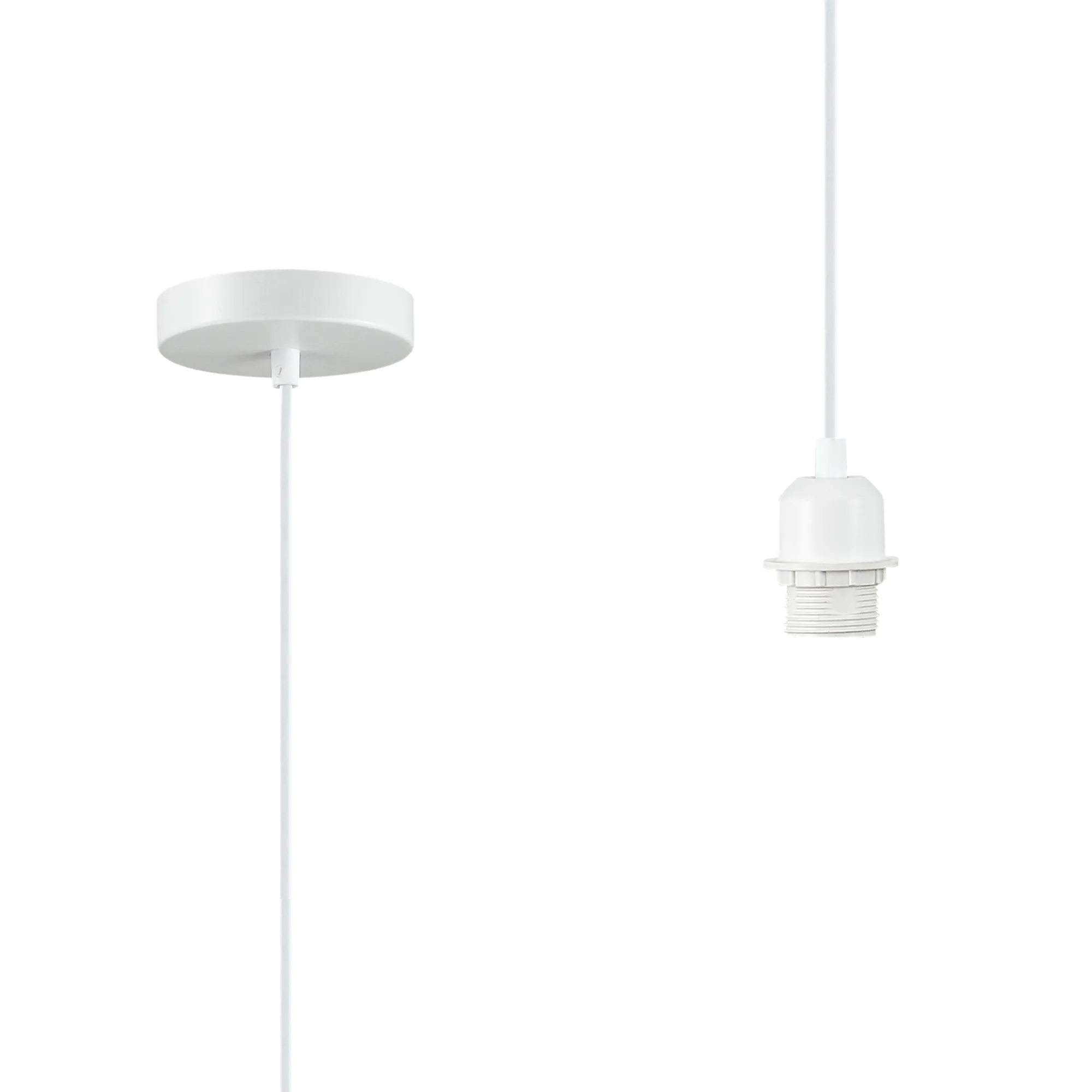 D0181  Dreifa 1.5m Single Pendant, 1 x E27, White/White Cable (Maximum Load 1.5kg)